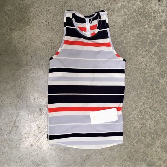 lululemon athletica Tops - NWT Lululemon All Tied Up Tank Stripe Orange Blue